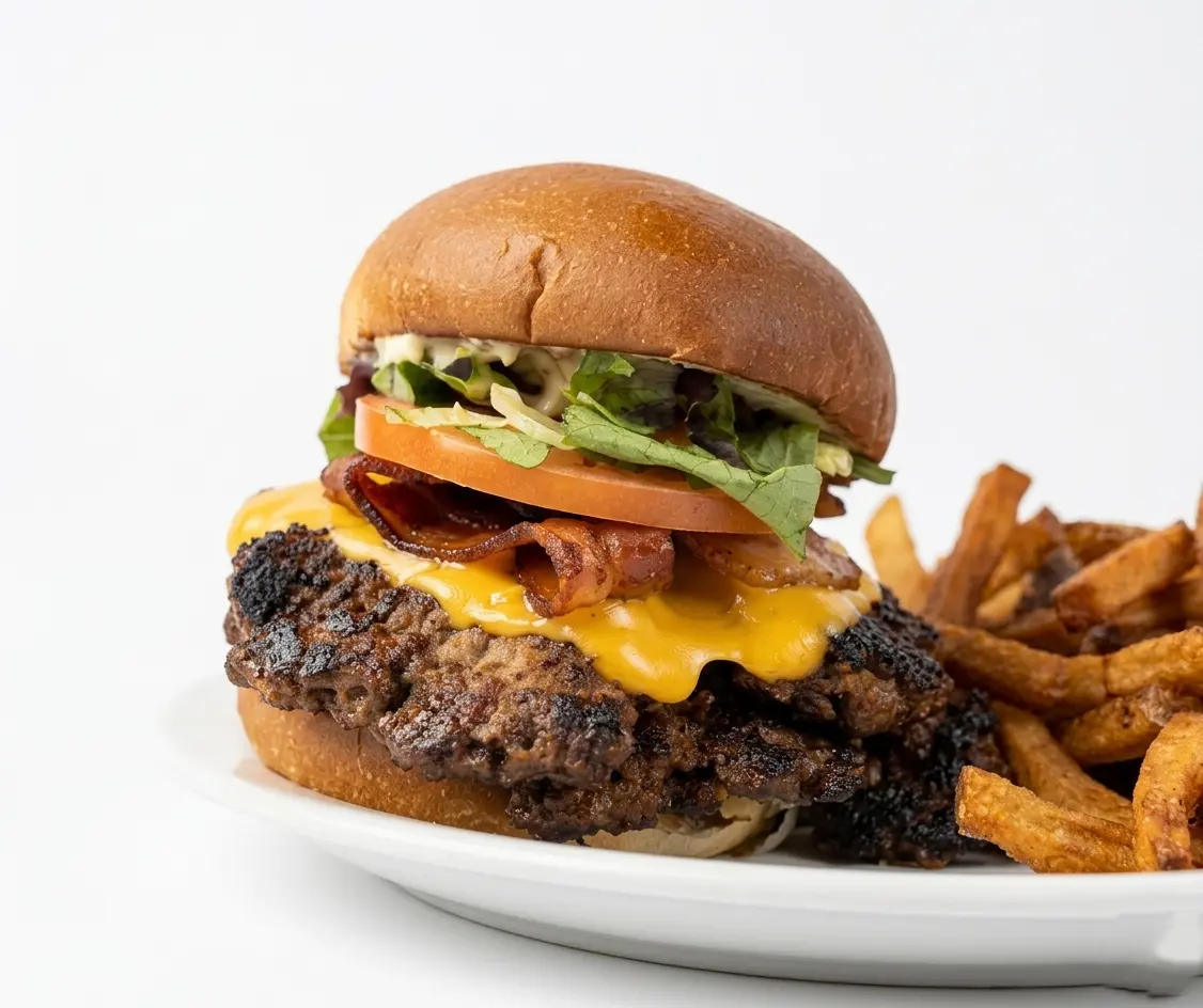 House-made smash burger at The Boot Tavern in East Selkirk, MB